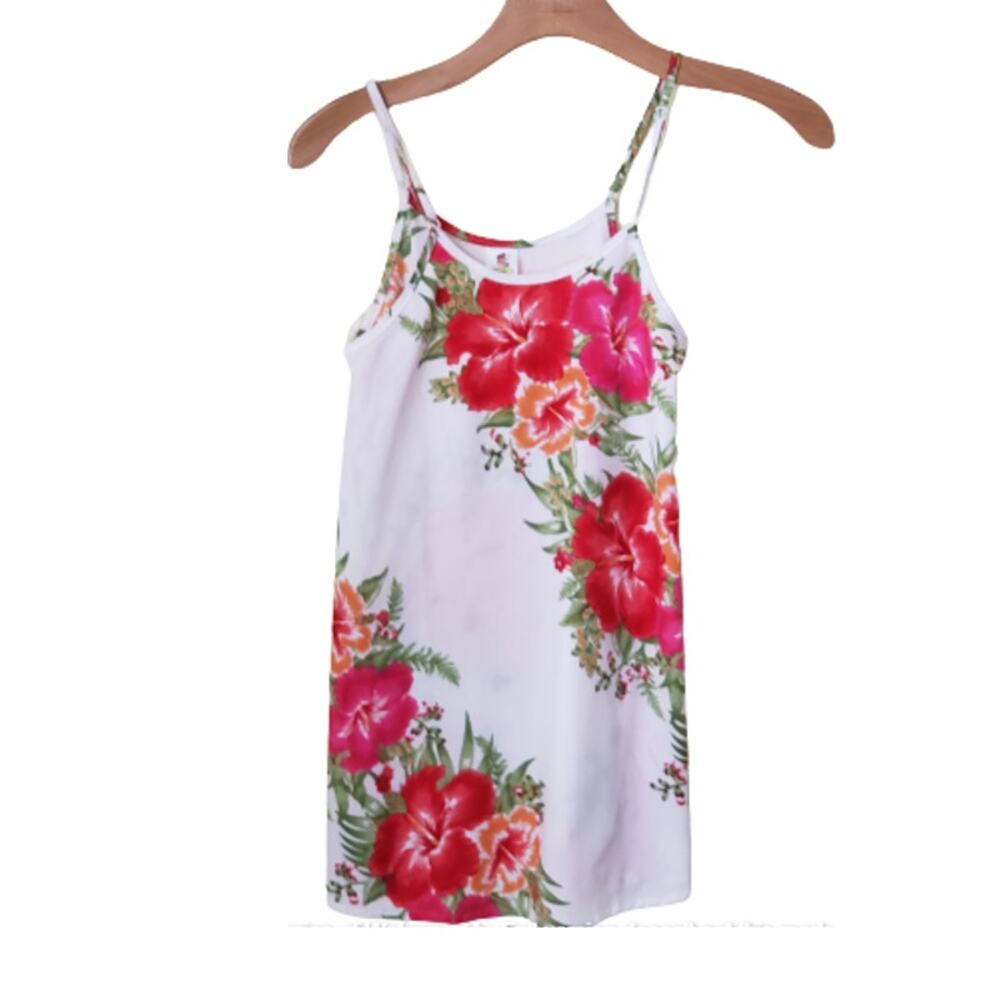 2 For $5 Sale Rima Beachworld White  Floral Top Adjustable  Straps  Large